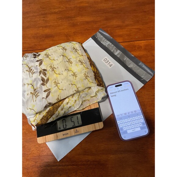 Women’s Sheer Kimono Steve Madden Boho Peasant Yellow Brown Tie One Size Floral - Picture 7 of 7